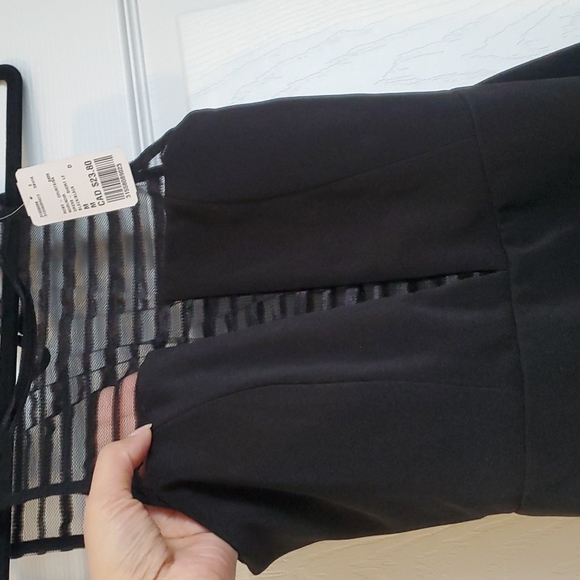 Little black dress with sheer plunging neck and back - Picture 3 of 4